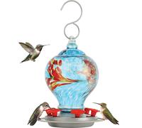 Comedero para colibr es artesanal de gravedad soplado a mano Sunny Day AGF3 de Nature's Way Bird Products, 28 oz