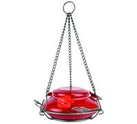 Comedero para colibr es Nature's Way Bird Products MHF4 de llenado superior soplado a mano para jard n, capacidad de 16 oz, color rojo