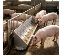 Comedero Para Ganado Comederos Metálicos Redondeados Para Ganado (uso Interior Y Exterior) - Modelos De 5, 8 Y 10 Compartimentos Para Cerdos U Otros Animales - Aptos Para Agua(1.5m/4.9ft 8bit)