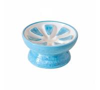 Comedero para Gato de Cerámica Inclinada Cuenco Segmentado Alto Tazón con Patrón Interno para Alimentación Lenta y Base Robusta Adecuado para Gatos Hogar y Decoración, Color to 4