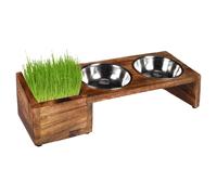 Comedero Para Gatos Flamingo Duo Dinner Lela Plata/Marrón 42 Cm