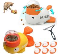 Comedero para Gatos Fuzzibud Duckie, dispensador de golosinas Fuzzibud Duck, Juguete Interactivo 2 en 1 para Perros y comedero Lento, dispensador de Comida para Gatos, Mantiene ocupados (All)