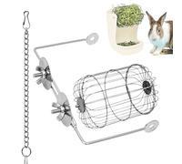 Comedero para heno para chinchilla | Acero inoxidable para animales pequeños - Comedero de hierba con soporte para animales pequeños como chinchilla y jaula para roedores