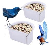 Comedero para jaula de pájaros, 2 uds., cuenco colgante para comida de pájaros con gancho, cuencos de plástico para alimentador de agua de 4, 3x3, 9x2, 1 pulgadas para jaula, cuenco de comida