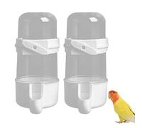 Comedero para Jaula de pájaros, 2 Unidades, dispensador de Agua para pájaros, alimentador de Agua de plástico, contenedor de Alimentos sin ensuciar, Accesorios automáticos para Jaula suspendidos, 200