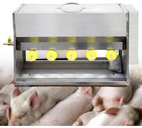 Comedero para lechones, alimentador de lactancia de acero inoxidable, caja de leche de gran capacidad con pezones de silicona 10/14, ideal para granjas y ranchos