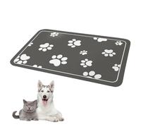 Comedero para mascotas, base de 30 x 50 cm, tierra de diatomeas absorbente, alfombrilla antideslizante para comida para perros, duradera y lenta, para alimentos y cuencos, color gris oscuro