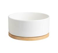 Comedero para Mascotas, Comedero de cerámica for Mascotas - calentado con Agua, Plato autocalentable USB | Base Gran Capacidad Sistema Calentamiento automático(White)