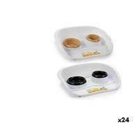 Comedero para Mascotas Stefanplast Blanco Marrón Negro Plástico 34 x 11 x 46,5 cm Doble (24 Unidades)