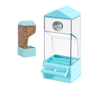 Comedero para pájaros, comedero automático para loros para jaula exterior, contenedor transparente para pájaros, animales, para pinza, canario, cacatúa, petirrojo, patio, balcón, terraza, valla de