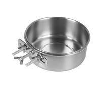 Comedero para pájaros, comedero para Loros de Acero Inoxidable para jaulas con 3 Tornillos y Abrazaderas, comedero y Bebedero para pájaros pequeños, periquitos, guacamayos, cobayas