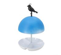 Comedero para pájaros de jardín con construcción de metal y forma de hongo, gran apertura para comida para pájaros, tapa extraíble y múltiples opciones de montaje para fomentar las visitas de pájaros