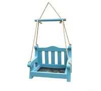 Comedero para pájaros de madera natural para espacios exteriores: diseñado para mezclarse en paisajes mientras apoya la vida silvestre local (azul)