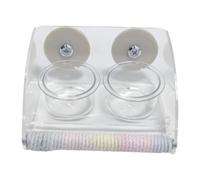 Comedero para Pájaros Doble Acrílico Transparente, Percha Colgante para Jaula de Periquitos y Agapornis, 12x9.5x6 cm (4.7x3.7x2.4 in)