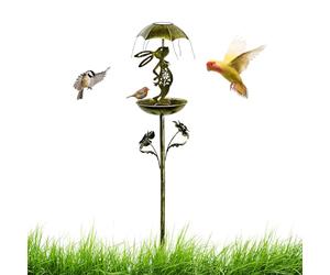 Comedero para pájaros para exterior, metal, forma de conejo, alimentador | Comedero para pájaros como decoración de conejos para loros, periquitos, periquitos, cacatúas, césped, parterres