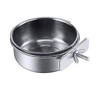 Comedero para pájaros para jaula de acero inoxidable, cuenco de comida para loros, soporte para tazas de alimentación para mascotas pequeñas