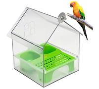 Comedero para pájaros sin ensuciar con Dos comederos Baño Transparente para pájaros para Jaula Fácil de llenar Comederos de Comida extraíbles para periquitos Periquitos Loros pequeños Comedero para c
