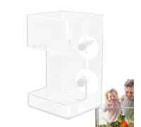 Comedero para peces - Dispensador de comida transparente para depósito, comedero para pájaros, estación de alimentación betta, tubo de alimentación de gambas tubulares y cuenco, comedero para