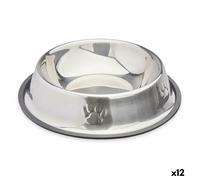 Comedero para Perro Mascow Gris Plateado Goma Metal 26 x 7 x 26 cm 26 x 5,5 x 26 cm (12 Unidades)