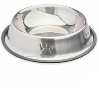 Comedero para Perro Plateado Gris Goma Metal 26 x 7 x 26 cm (12 Unidades)