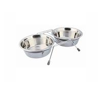 Comedero para Perro Trixie Acero Inoxidable Doble 1,5 L 2 × 1,5 L