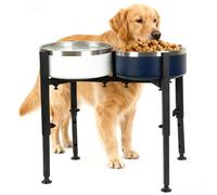 Comedero para perros con altura y ancho ajustables, comedero para perros con soporte de metal, comedero elevado para perros grandes, medianos y pequeños (solo soporte)