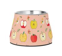 Comedero para perros, cuencos elevados de acero inoxidable para mascotas, cuencos de agua para mascotas pequeñas, alimentación cómoda de manzanas estilo kawaii