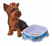 Comedero para perros de 550 ml. Flor azul - Comedero esquinero