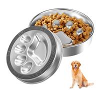 Comedero para perros de acero inoxidable 304, diámetro de 22 cm, cuenco anticabestrillo para perros de acero inoxidable con alfombrilla de silicona antideslizante, comedero lento para perros medianos