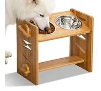 Comedero para perros elevado con soporte, comedero elevado, barra para perros, altura ajustable, comedero elevado, comedero elevado para perros y gatos grandes, con 2 cuencos de acero inoxidable