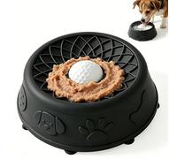 Comedero para perros para golosinas, comedero para perros para golosinas líquidas, de silicona con bola giratoria integrada, cuenco para perros con base de ventosa antideslizante para comer lentamente