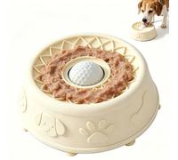 Comedero para perros para golosinas, comedero para perros para golosinas líquidas, de silicona con bola giratoria integrada, cuenco para perros con base de ventosa antideslizante para comer lentamente