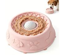 Comedero para perros para golosinas, comedero para perros para golosinas líquidas, de silicona con bola giratoria integrada, cuenco para perros con base de ventosa antideslizante para comer lentamente