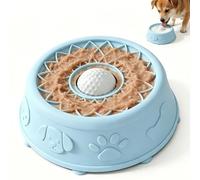 Comedero para perros para golosinas, comedero para perros para golosinas líquidas, de silicona con bola giratoria integrada, cuenco para perros con base de ventosa antideslizante para comer lentamente