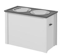 Comedero para perros PawHut, estación de alimentación para perros con espacio de almacenamiento, bebedero, soporte para comederos con cuencos de acero inoxidable de 2 litros, soporte para comederos de