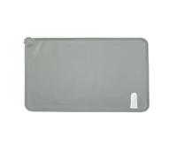 Comedero para perros y gatos, impermeable y antideslizante, de silicona, para comederos de agua, alfombrilla de 47 x 30 cm, gris, con cepillo de dientes de silicona