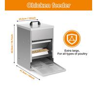 Comedero para pollos de 5 kg, bebedero dispensador de alimento con pedal automático, pienso para aves de corral, accesorio ideal para pollos, a prueba de ratas, galvanizado