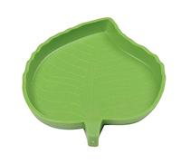 Comedero para reptiles con forma de hoja verde, tortuga, lagarto, gecko, serpiente, camaleón, comida, agua, cuenco L