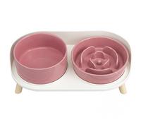 Comedero Perro Antivoracidad Comederos Perros - Set de Cuenco Perro Lento Comer Elevado para Comida y Agua - Cuencos Perros Ceramica con Base Antideslizante - Platos para Perros Pequeños y Medianos
