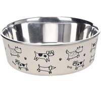 comedero Perro - comedero Jappie Beige de Acero Inoxidable - Antideslizante y Apto para lavavajillas - 1,7L