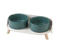 Comedero Perro Elevado Bebedero Perro - Cuenco Perro Doble Ceramica con Soporte Antisalpicaduras - Plato Para Perro Gato - Bol Comida y Agua para Perros Pequeños y Medianos y Gatos Grandes - 2 x 850ml