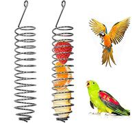 Comedero Porta Frutas Cesta De Comida para Loros Comedero De Fruta Colgante Cesta para Pájaros Juguete De Alimentación para Pájaros Comedero para Pienso para Pájaros Juguete Pájaro Cockatiel,2 Piezas