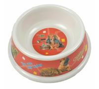 Comedero rojo de 300 ml decorado con perritos