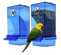 Comedero transparente para pájaros, 2 unidades, comedero automático, comedero automático para pájaros, para periquitos, canarios, cacatúas, pinzones