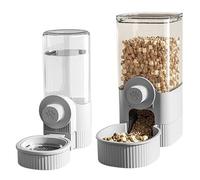Comedero y Agua automático para Gatos, comedero Colgante para Mascotas de Gran Capacidad para Gatos, Perros, Conejos, Comida para 5 días y Suministro de Agua para 7 días, Gris, Conejo automático