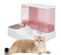Comedero y Bebedero 2 en 1 para Gatos y Perros, 2,8L Comida + 1L Agua, Sistema de Gravedad y Sifón, Antifugas, Base Antideslizante, Sin BPA, Solo Pienso Seco