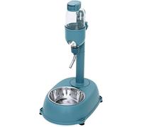 Comedero y Bebedero Automático para Gatos, Dispensador de Agua de pie for Mascotas, Cuenco de pie con dispensador de Poste Desmontable, Control de porciones for Perros y Gatos
