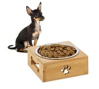 Comedero y bebedero elevado perro Soporte de madera para cuencos comida perro