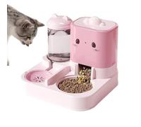 Comedero y Bebedero for Mascotas, dispensador de Comida con autodescubrimiento, comedero automático for Gatitos Perros Interior(Pink)