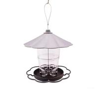 Comederos ajustables para pájaros al aire libre, cuerpo transparente para un fácil monitoreo, perfecto para entusiastas de la observación de aves (gris)